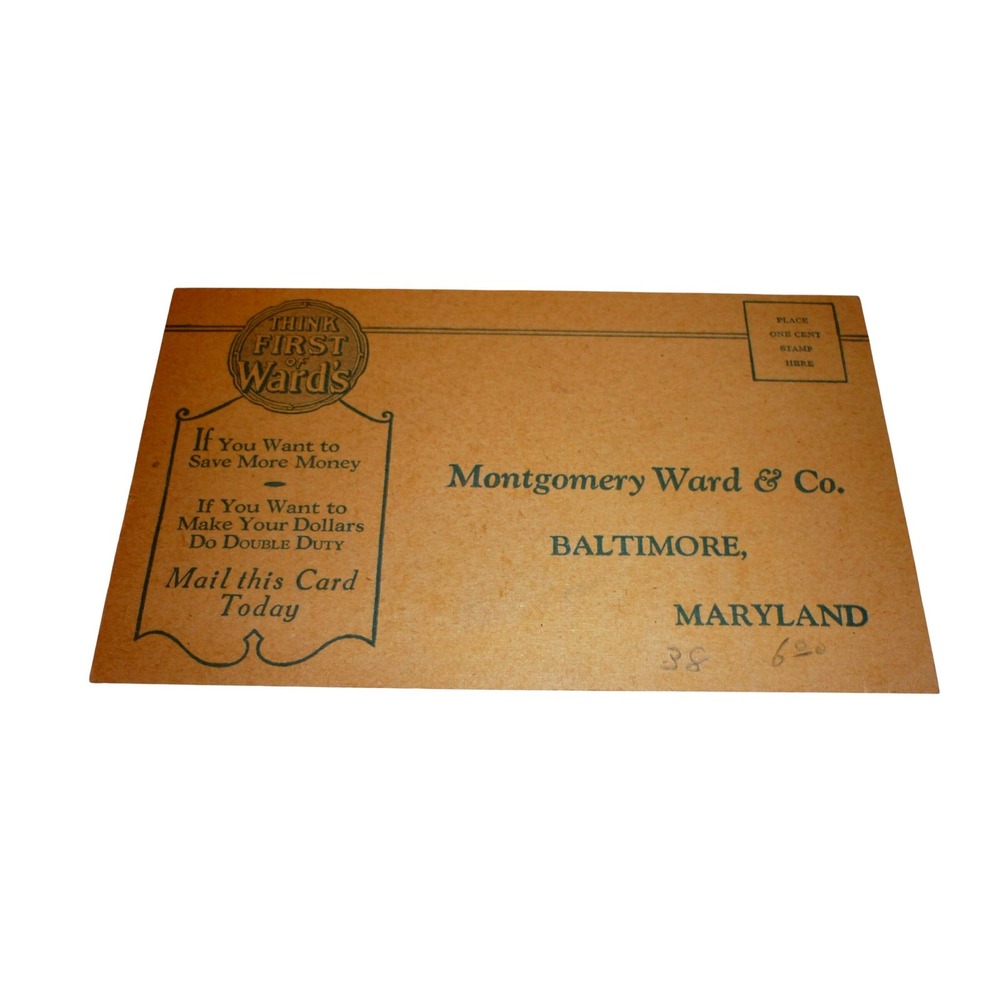 Vintage Montgomery Ward Baltimore MD Mailer Postcard Advertising Ephemera